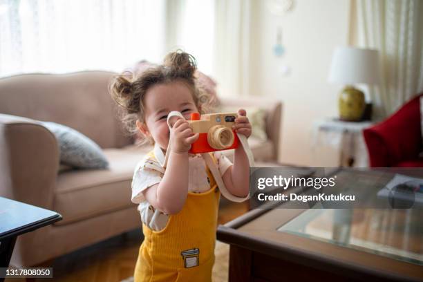 baby photographer - toy camera stock pictures, royalty-free photos & images