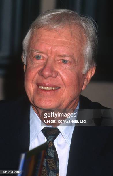 Jimmy Carter attends "The Little Baby Snoogle-Fleejer" Book Party at Barnes and Noble in New York City on December 13, 1995.