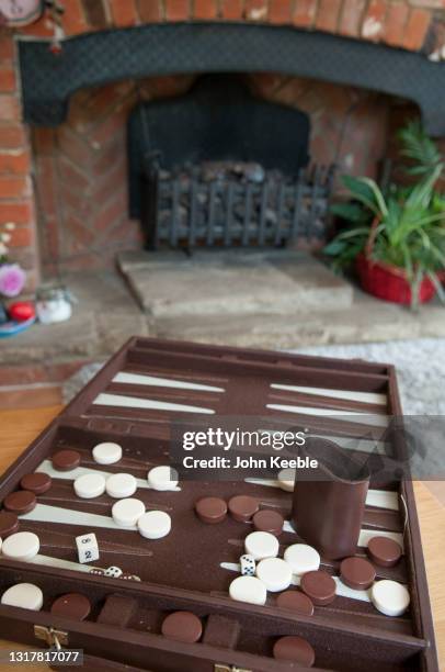 property interiors - backgammon ストックフォトと画像