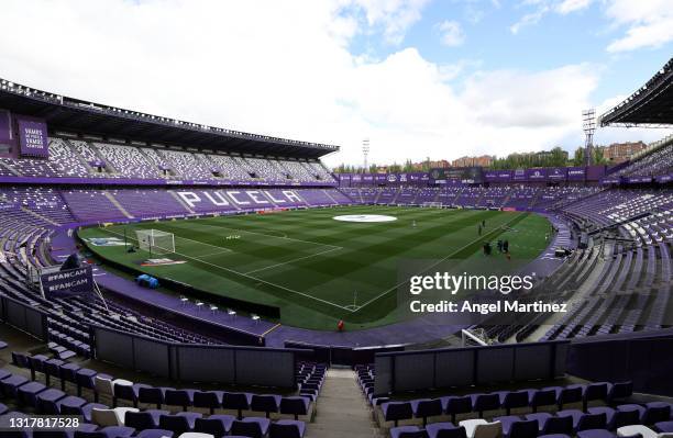 General view inside the stadium prior to the La Liga Santander match between Real Valladolid CF and Villarreal CF at Estadio Municipal Jose Zorrilla...