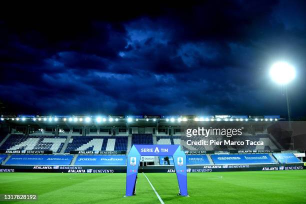 General view of the stadio during the Serie A match between Atalanta BC and Benevento Calcio at Gewiss Stadium on May 12, 2021 in Bergamo, Italy....