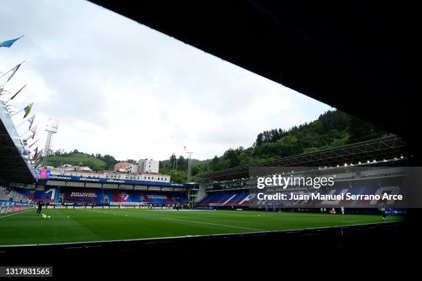 General stadium view ahead of the La Liga Santander match between SD Eibar and Real Betis at Estadio Municipal de Ipurua on May 13, 2021 in Eibar,...