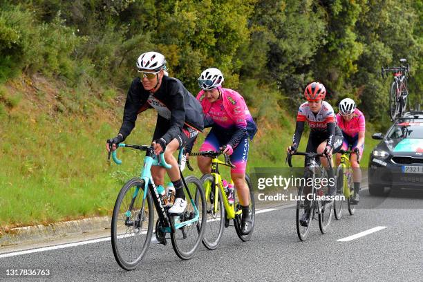 Moniek Tenniglo of Netherlands and Team BikeExchange & Elena Pirrone of Italy and Team Valcar - Travel & Service during the 2nd Navarra Women's Elite...