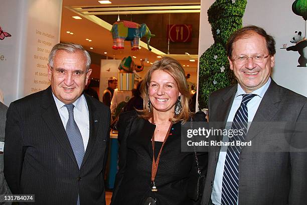 Jean-Pierre Raffarin and Sylvie Douce attend the Salon Du Chocolat 2010 Opening Night at Parc des Expositions Porte de Versailles on October 27, 2010...