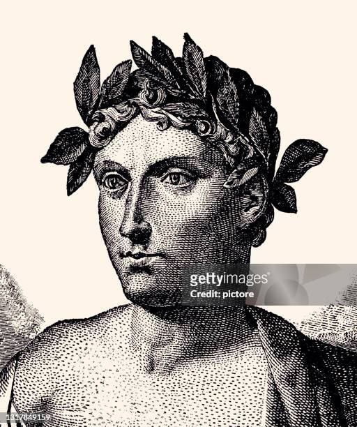 horace (quintus horatius flaccus)    -xxxl with lots of details- - roman philosopher stock illustrations