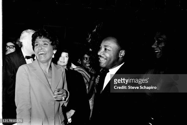 View of American actress, singer, and Civil Rights activist Lena Horne and Civil Rights & Religious leader Martin Luther King Jr as they share a...