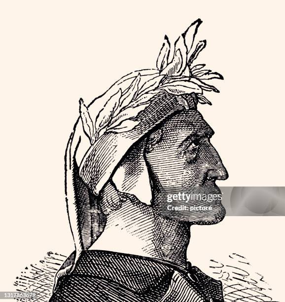 dante alighieri -xxxl with lots of details- - dante italian poet stock illustrations