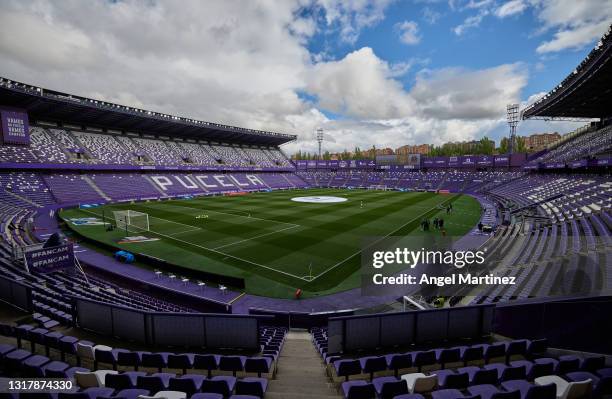 General view inside the stadium prior to the La Liga Santander match between Real Valladolid CF and Villarreal CF at Estadio Municipal Jose Zorrilla...