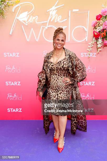 Yvette Lee Bowser attends STARZ New Series Premiere "Run The World" VIP Screening And Reception at NeueHouse Los Angeles on May 13, 2021 in...