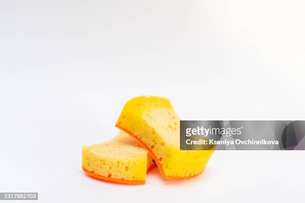 sponge isolated on white background - cleaning sponge stock pictures, royalty-free photos & images