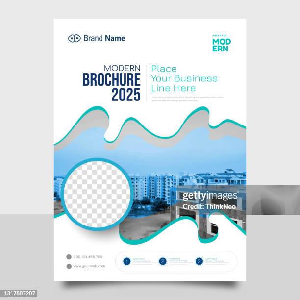 business brochure flyer design template - marketing ecosystem stock illustrations