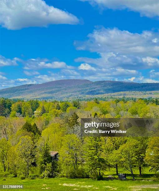 view of berkshire hills in springtime - berkshires massachusetts stock pictures, royalty-free photos & images