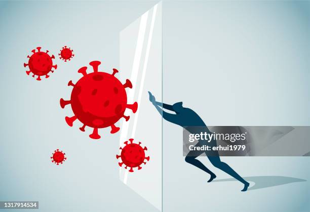 lockdown - avoiding danger stock illustrations