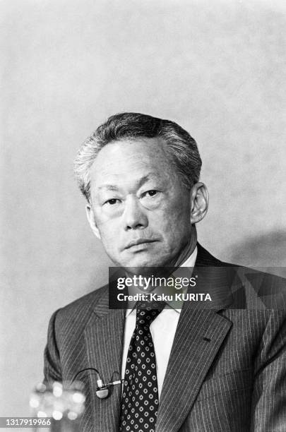 Portrait du Premier minstre du Singapour Lee Kuan Yew le 22 avril 1979.