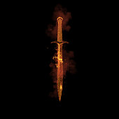 Medieval Sword with Fire Effect