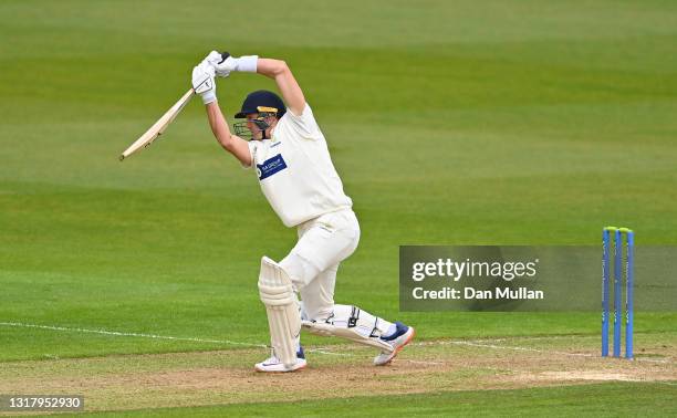 Marnus Labuschagne of Glamorgan bats during day two of the LV= County Championship match between Glamorgan and Yorkshire at Sophia Gardens on May 14,...