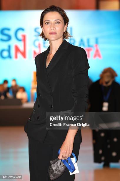 Italian actress Anna Foglietta attends the meeting on the “General States of Birth” opened by Pope Francis at Auditorium della Conciliazione on May...