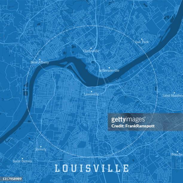 louisville ky city vektor road map blauer text - ohio river stock-grafiken, -clipart, -cartoons und -symbole