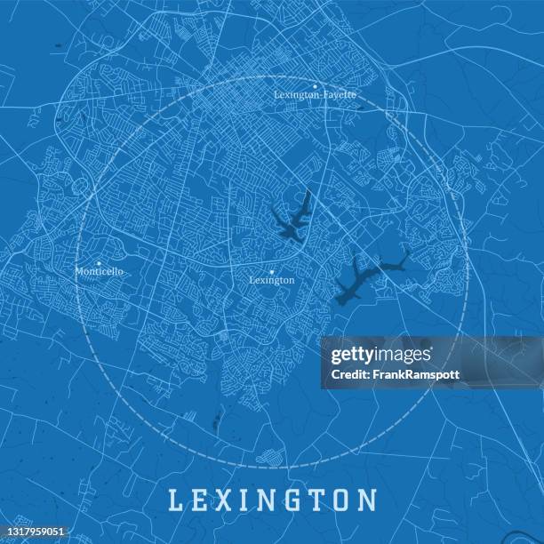 lexington ky city vector road map blue text - lexington ky stock illustrations