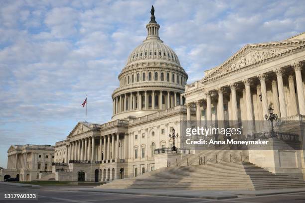 General view of the U.S. Capitol Building on May 14, 2021 in Washington, DC. Republican members of the House of Representatives will gather today for...