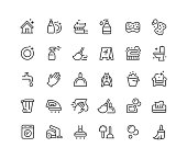 Cleaning Line Icons Editable Stroke