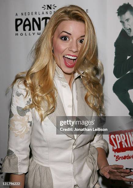 Masiela Lusha arrives for the "Spring Awakening" - Los Angeles Opening Night at the Pantages Theatre on February 8, 2011 in Hollywood, California.