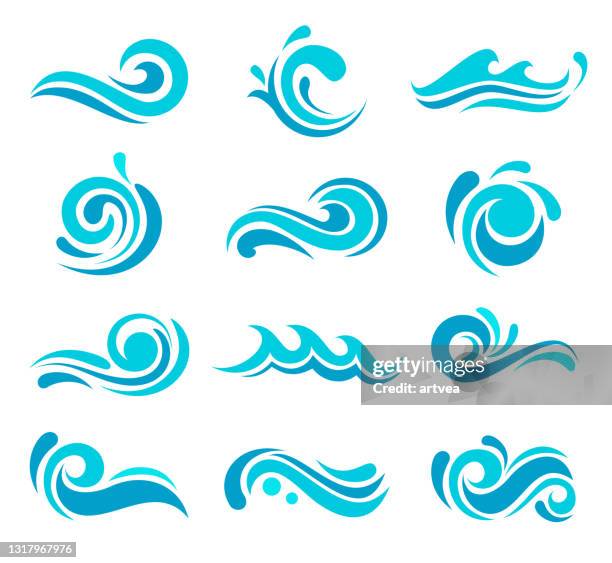 ilustrações de stock, clip art, desenhos animados e ícones de blue waves - waves vector