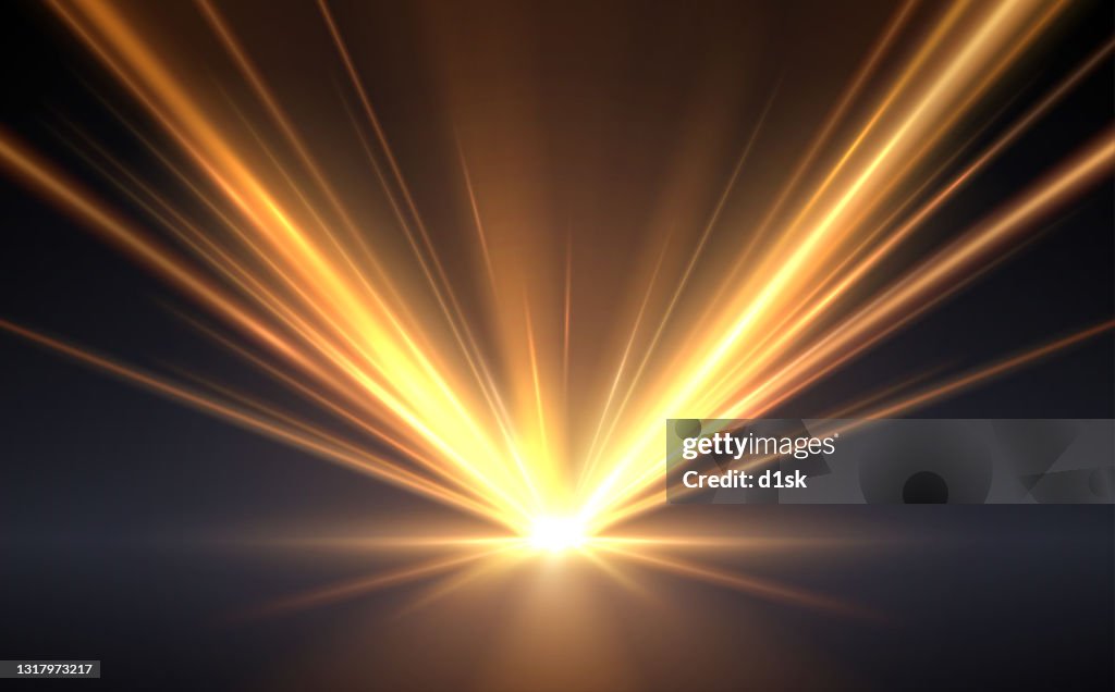 Gold Box Rays Gold Light Rays Effect Background High-Res Vector Graphic - Getty Images