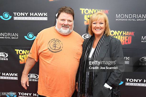 Phil and April Margera arrives at the Tony Hawk: Shred Presents Stand Up For Skateparks Benefit on October 17, 2010 in Beverly Hills, California.