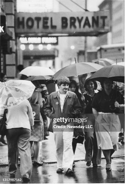 John Wojtowicz walks in front of the Bryant Hotel on 54th St. & 7th Ave. In Manhattan on September 22 as he searches for a job so he can avoid...