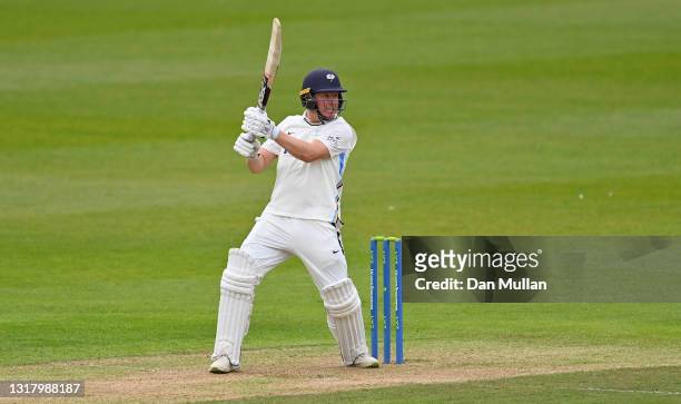 Gary Ballance of Yorkshire bats during day two of the LV= County Championship match between Glamorgan and Yorkshire at Sophia Gardens on May 14, 2021...