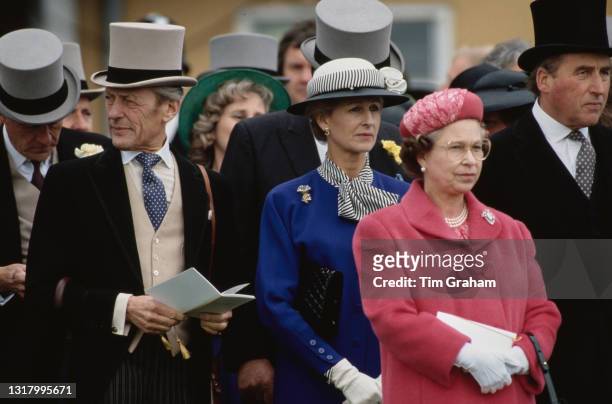 British Royals Sir Angus Ogilvy , Princess Alexandra, The Honourable Lady Ogilvy, Queen Elizabeth II, and Racing manager to Queen Elizabeth II Henry...