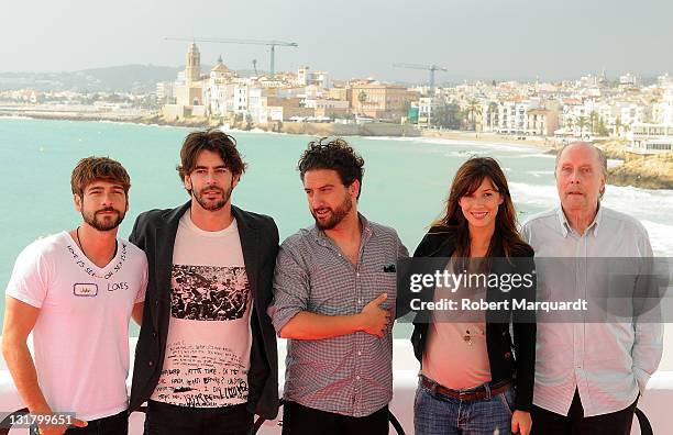 Felix Gomez, Eduardo Noriega, Eugenio Mira, Barbara Goenaga, and Jack Taylor attend a photocall and press conference for their latest film 'Agnosia'...