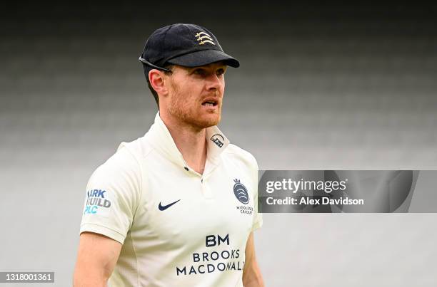 James Harris of Middlesex looks on during Day 2 of the LV= Insurance County Championship match between Middlesex and Hampshire at Lord's Cricket...