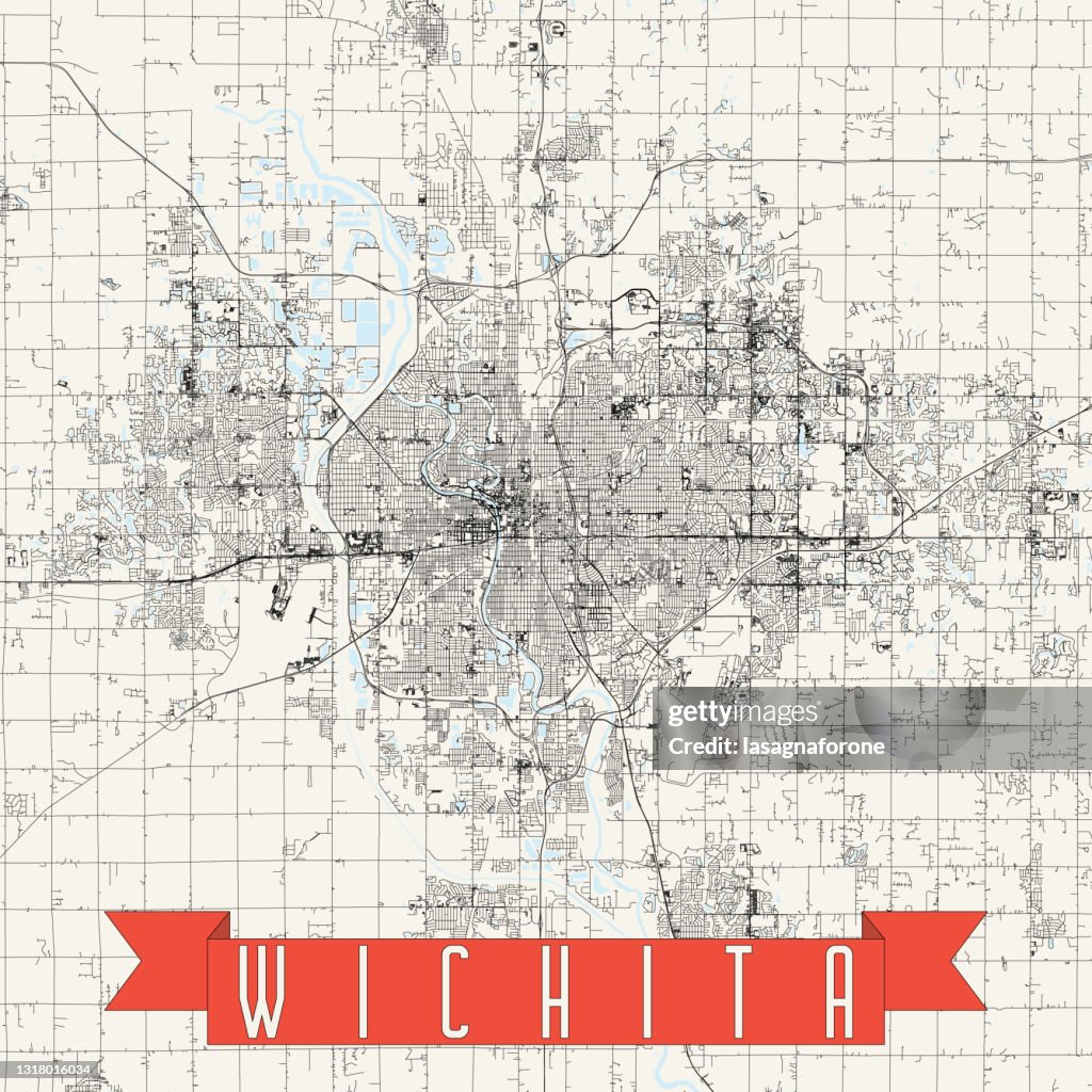 Wichita, Kansas USA Vector Map