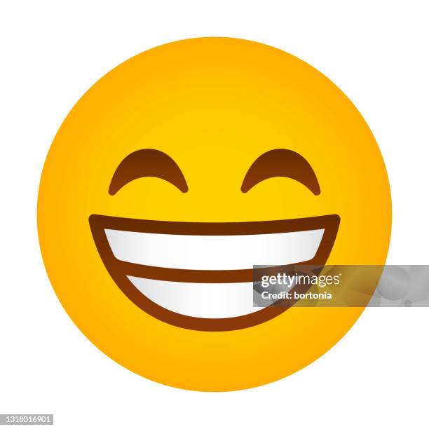 big grin emoji icon - eyes closed stock illustrations