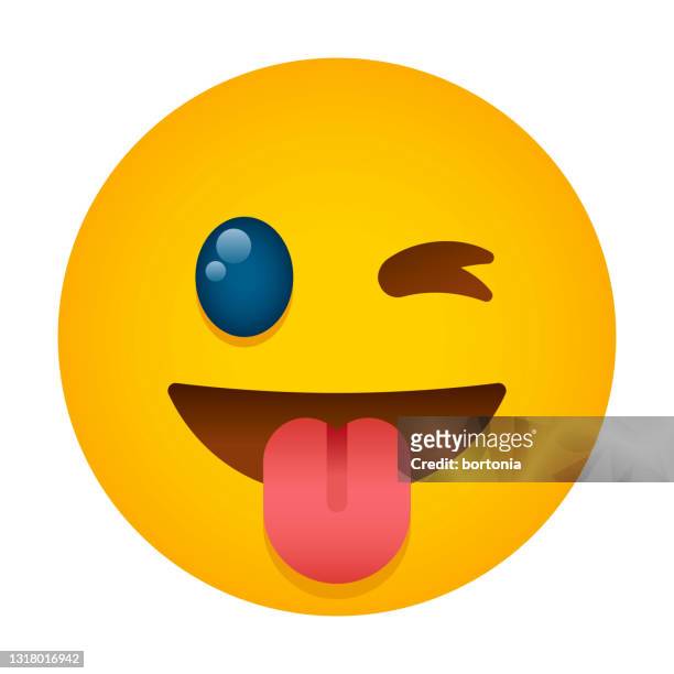 sticking out tongue emoji icon - sticking out tongue stock illustrations