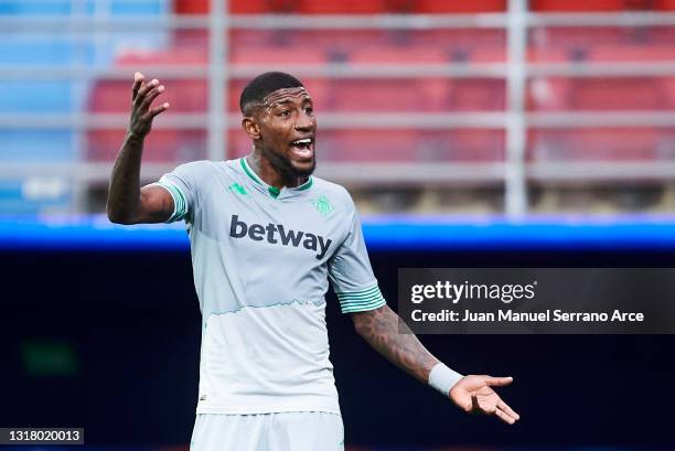 Emerson Royal of Real Betis Balompie in action during the La Liga Santander match between SD Eibar and Real Betis at Estadio Municipal de Ipurua on...