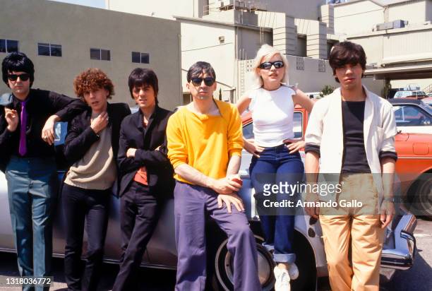 Blondie photographed at the Sunset Marquis in West Hollywood, CA. April 24, 1978. Nigel Harrison, Frank Infante, Clem Burke, Debbie Harry, Chris...