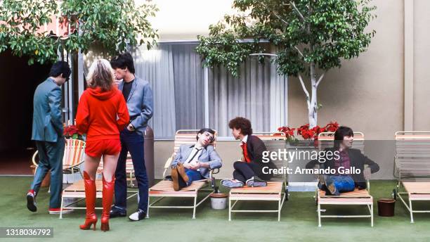 Blondie at the Sunset Marquis in West Hollywood, CA. April 24, 1978. Nigel Harrison, Frank Infante, Clem Burke, Debbie Harry, Chris Stein, Jimmy...