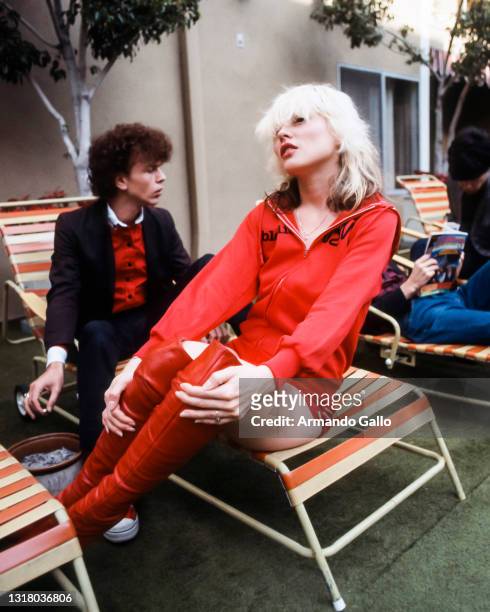 Blondie at the Sunset Marquis in West Hollywood, CA. April 24, 1978. Nigel Harrison, Frank Infante, Clem Burke, Debbie Harry, Chris Stein, Jimmy...