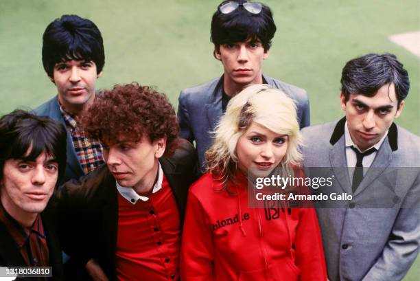 Blondie at the Sunset Marquis in West Hollywood, CA. April 24, 1978. Nigel Harrison, Frank Infante, Clem Burke, Debbie Harry, Chris Stein, Jimmy...