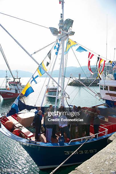 Prince Felipe of Spain and Princess Letizia of Spain visit the village of Llastres on October 23, 2010 in Oviedo, Spain.