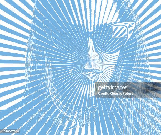 woman biting lip - studio lighting portrait stock illustrations