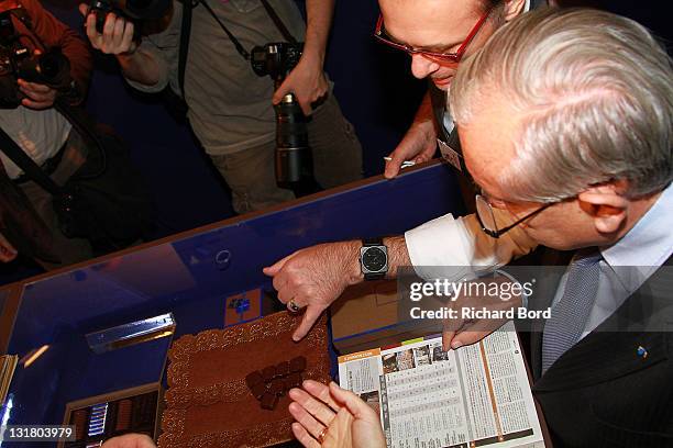 Jean-Pierre Raffarin attends the Salon Du Chocolat 2010 Opening Night at Parc des Expositions Porte de Versailles on October 27, 2010 in Paris,...