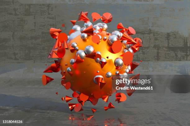 3d illustration of geometric shapes - space debris stock illustrations