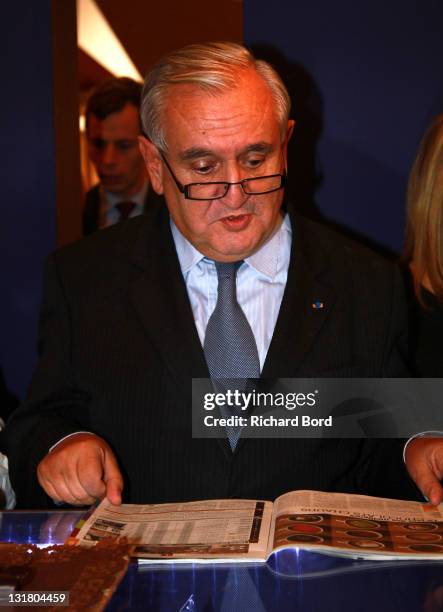 France's former prime minister Jean-Pierre Raffarin attends the Salon Du Chocolat 2010 Opening Night at the Parc des Expositions Porte de Versailles...