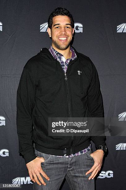 Professional basketball player Landry Fields attends the premiere of "The Summer of 86: The Rise and Fall of the World Champion Mets" at MSG Studios...