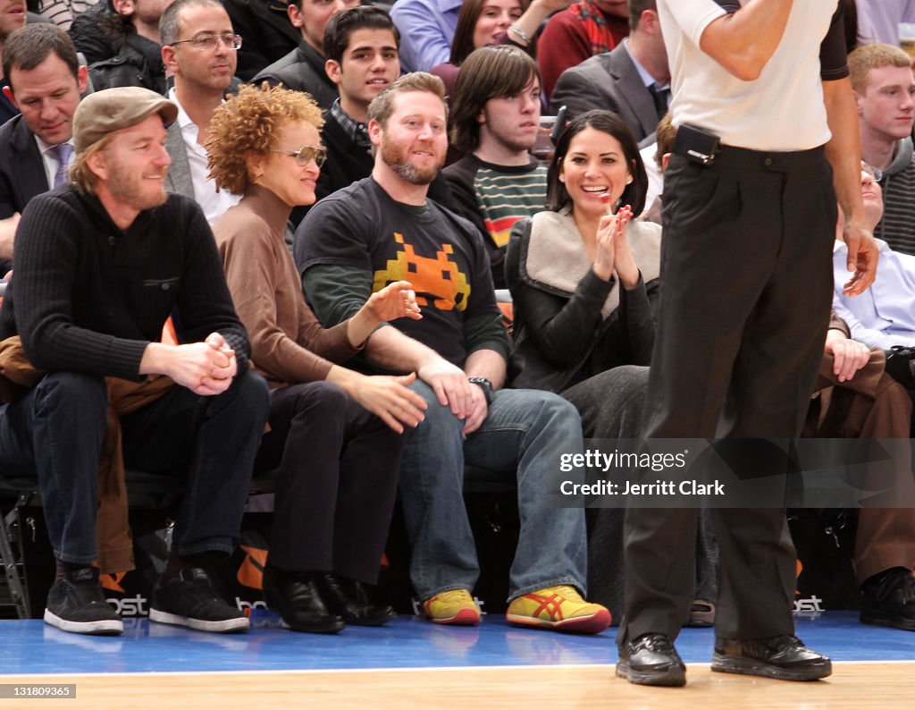 Celebrities Attend The Atlanta Hawks Vs New York Knicks Game - February 16, 2011