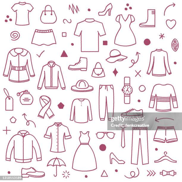fashion collage doodle pattern illustration - make the difference stock illustrations